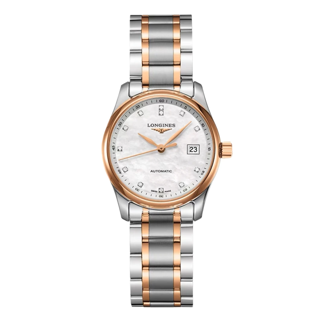 99新 Longines/浪琴 壹/名匠257珍珠贝母玫瑰金/表径29