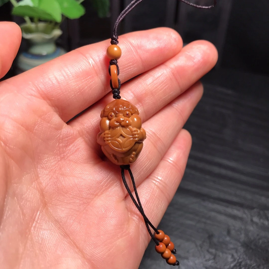 橄榄核雕吞金兽招财貔貅单籽挂件吊坠尺寸1.55*2.25cm文玩老油核
