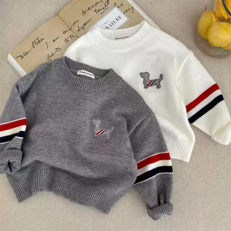 韩系儿童针织衫男童女童秋冬款毛衣打底外搭时尚潮流洋气卡通