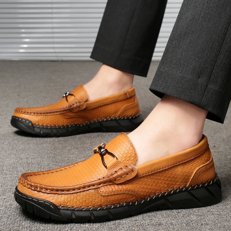 男鞋大码男士软底软底潮流爸爸鞋驾车鞋时尚真皮豆豆鞋百搭英伦