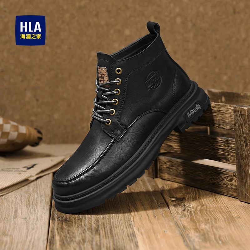 HLA/海澜之家男鞋2024新款时尚潮流男士百搭休闲潮鞋马丁靴599