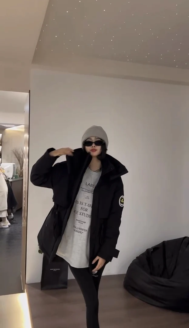 300斤无压力轻户外百搭女士短款7907棉服时尚收腰设计