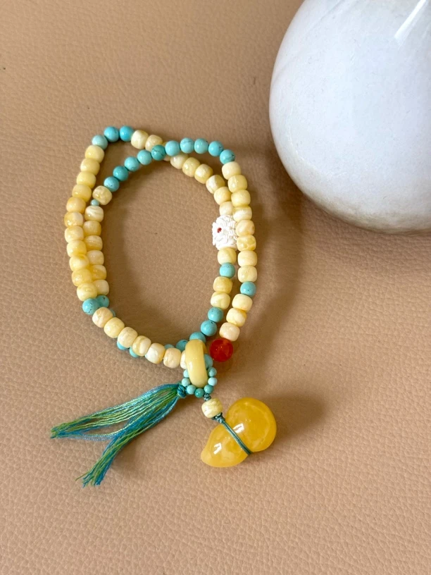 蜜蜡双圈葫芦手串