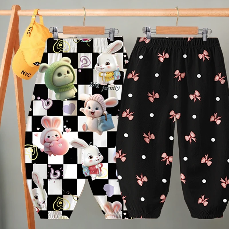 女童防蚊裤儿童夏装运动休闲裤中小童运动裤男孩夏季薄款休闲裤子