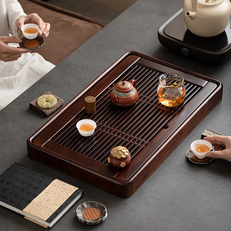 小型功夫茶具泡茶台现代家居客厅茶几茶托盛水蓄水盘家用实木茶盘
