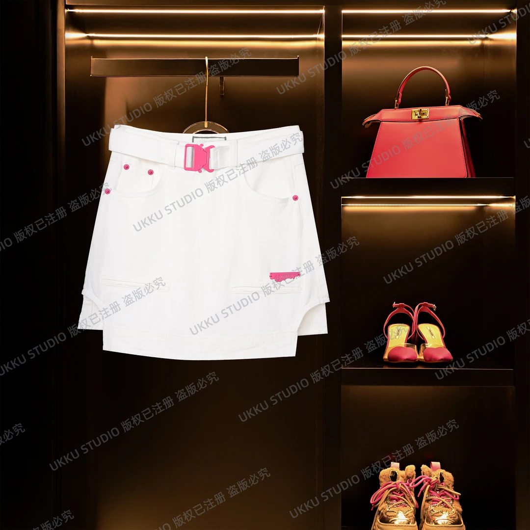 LILI【UKKU STUDIO】小众设计师白色百搭短裙裤女士夏季显瘦211759