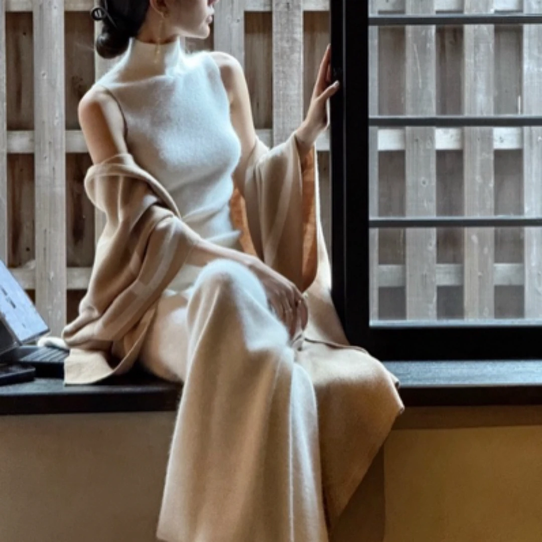 muli沐里绒绒高领坎肩背心打底上衣