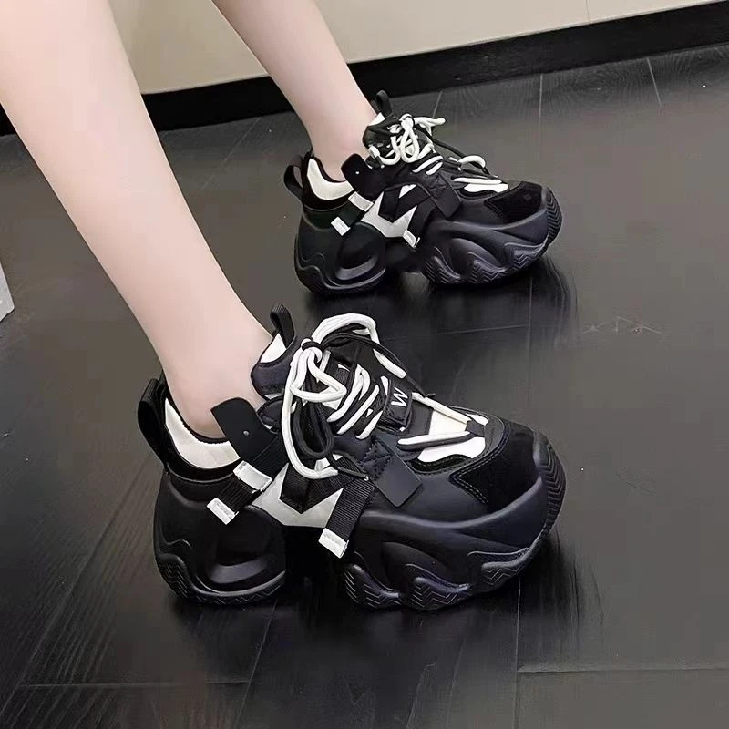 韩版老爹鞋女2024秋季新款厚底增高网红爆款超火炸街休闲运动鞋女