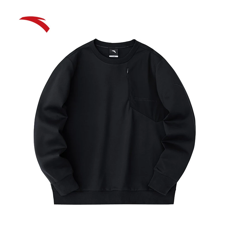 安踏易打理套头卫衣男秋季新款长袖圆领针织打底衫男装152416703