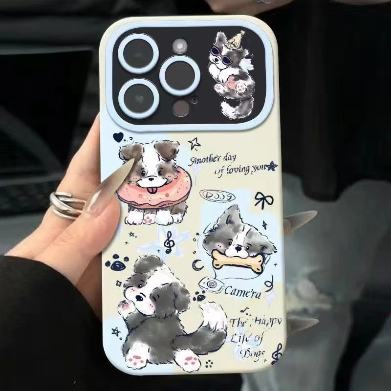 游泳小狗适用苹果15/14手机壳11iphone13pro女12华为vivo小米oppo