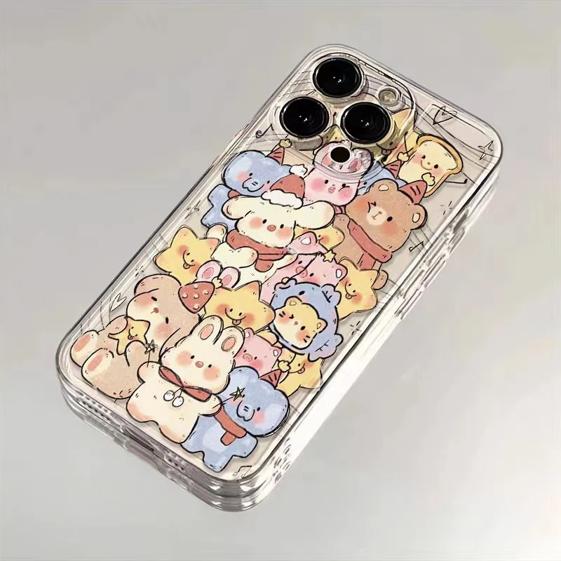 可爱动物适用苹果15/14手机壳11iphone13pro女12华为vivo小米oppo
