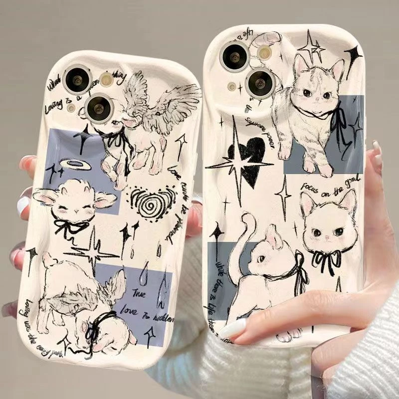 摩登猫咪适用苹果15/14手机壳11iphone13pro女12华为vivo小米oppo