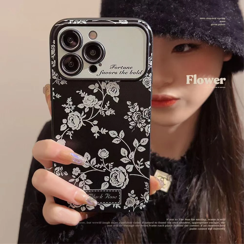 玫瑰花枝适用苹果15/14手机壳11iphone13pro女12华为vivo小米oppo