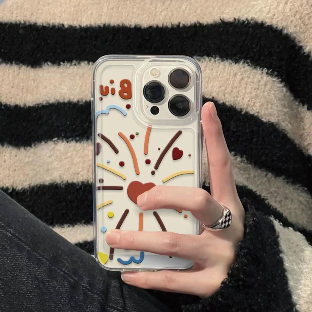五彩烟花适用苹果15/14手机壳11iphone13pro女12华为vivo小米oppo