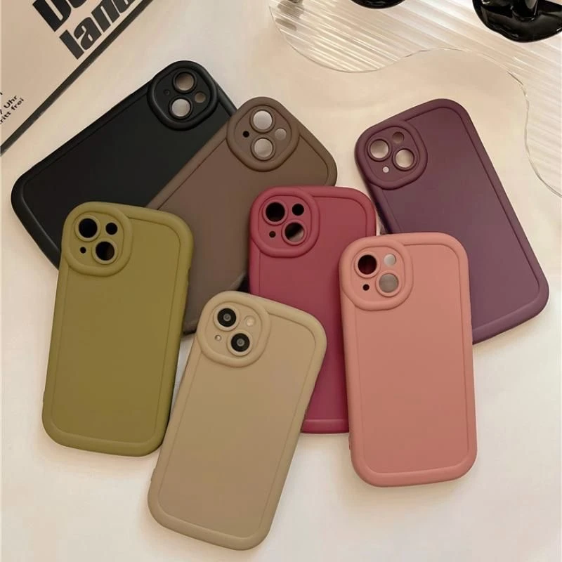 ins纯色适用苹果15/14手机壳11iphone13pro女12华为vivo小米oppo