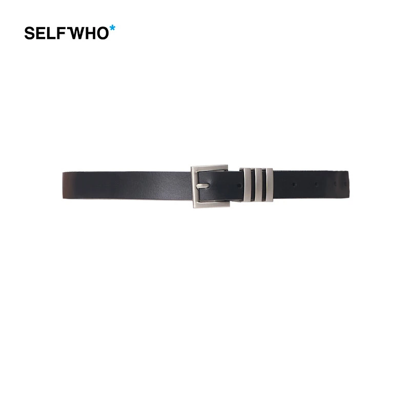 selfwho新款时尚百搭装饰裤带牛皮针扣小皮带休闲简约裙子腰带女