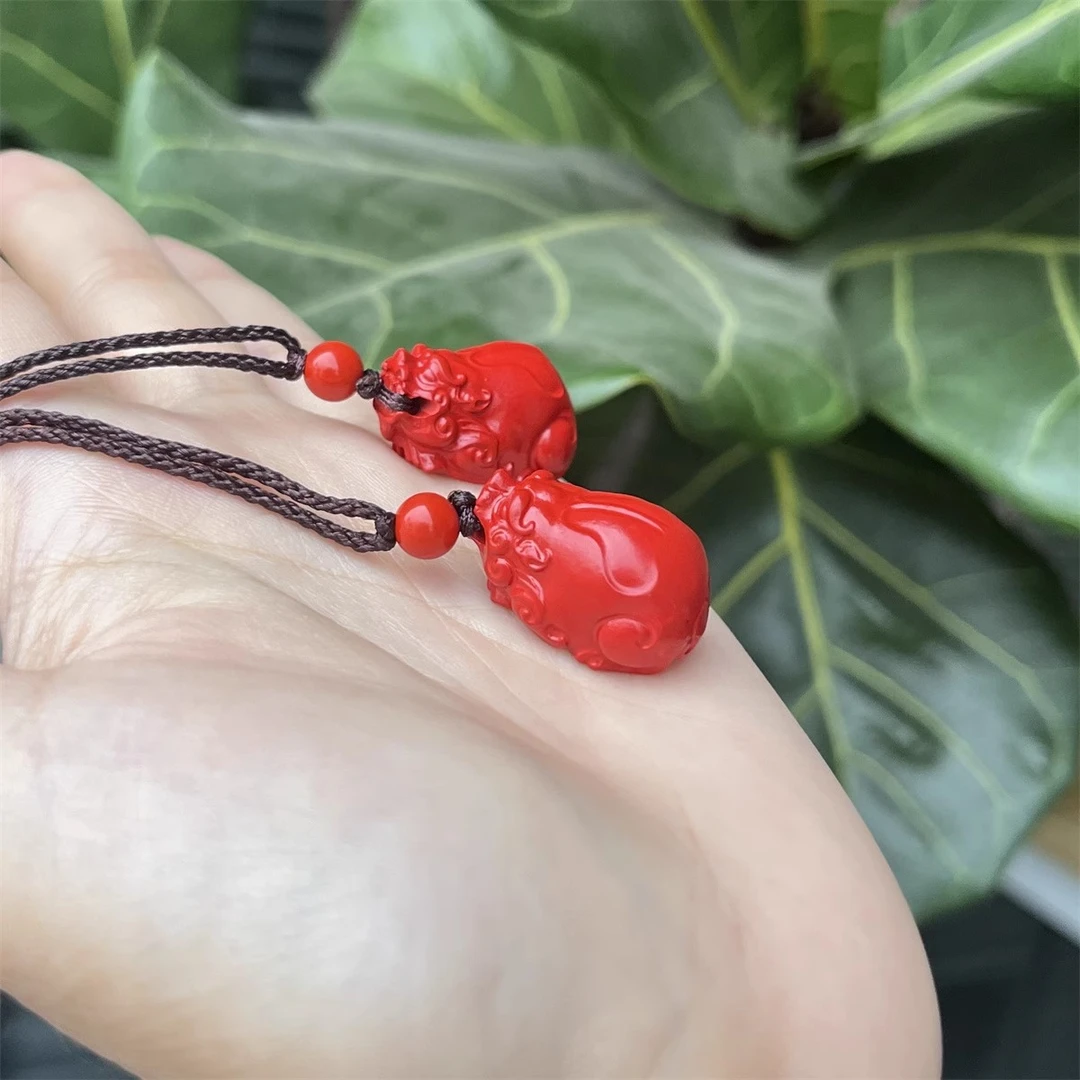 含辰砂工艺品【珠宝兄弟 兄弟专享】压制朱砂貔貅约23*14mm