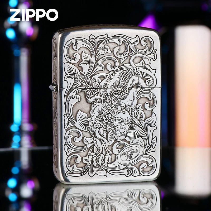ZIPPO/之宝打火机925银盔甲-1941财色双收l立体浮雕DY8718FK