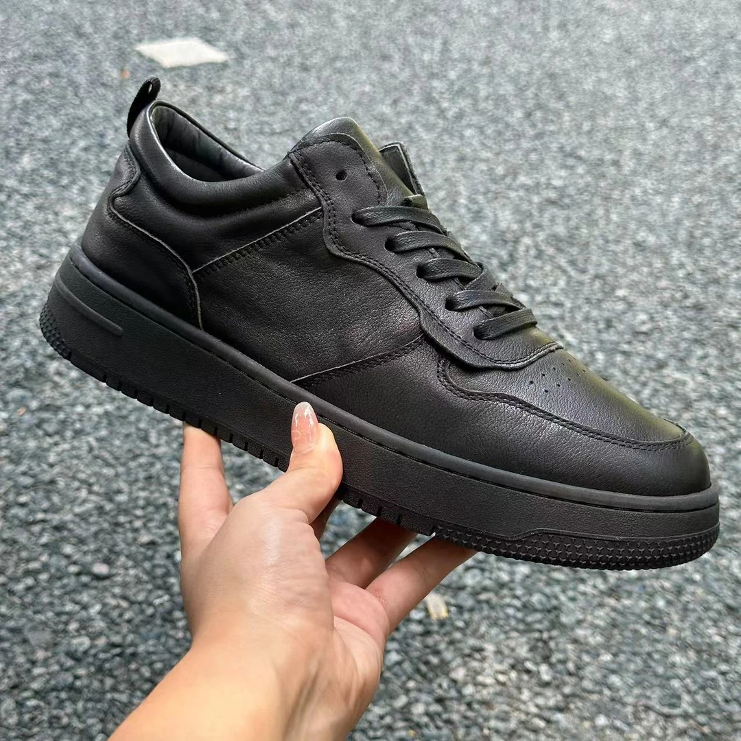 （头层牛皮）全皮纯皮）深棕空军时尚牛皮厚底潮流运动休闲鞋821