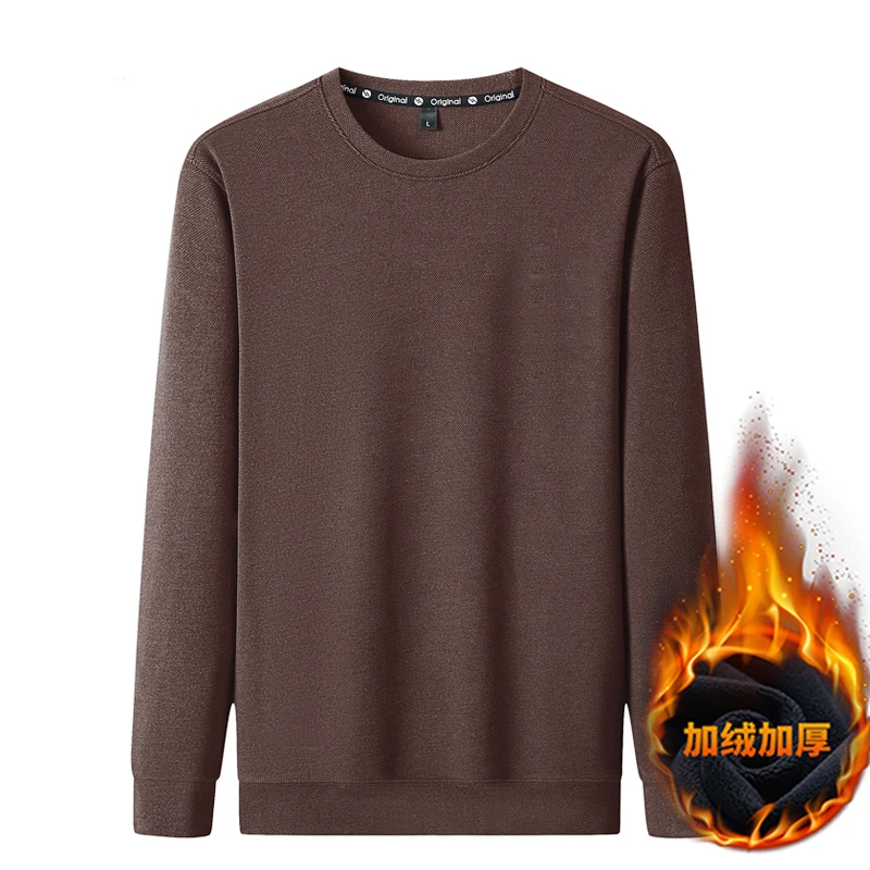 加厚加绒男士卫衣秋冬季新品大码力宽松套头体恤保暖上衣圆领长袖