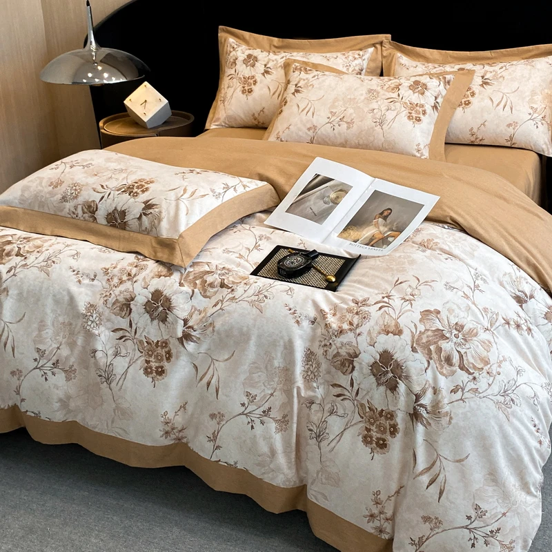 路约威格高端秋冬加厚磨毛四件套全棉纯棉床单被套轻奢床上用品