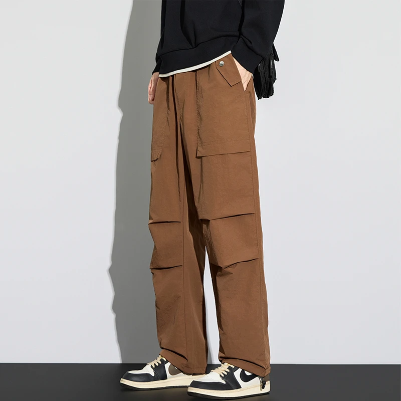 2024秋季新款休闲裤男生户外冲锋裤宽松长裤子青少年百搭款