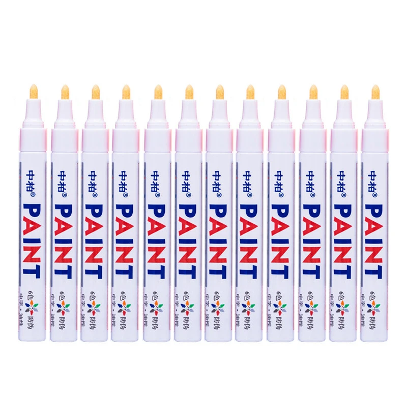 中柏油漆笔白色油性记号笔sp110多色轮胎笔金色签到笔墓碑笔DIY防