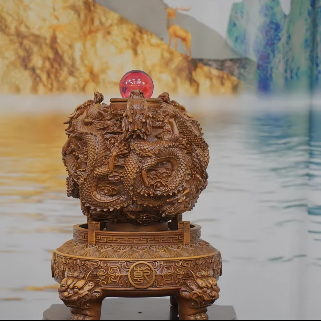 龙转乾坤可旋转摆件客厅摆件开业送礼摆件  SPY