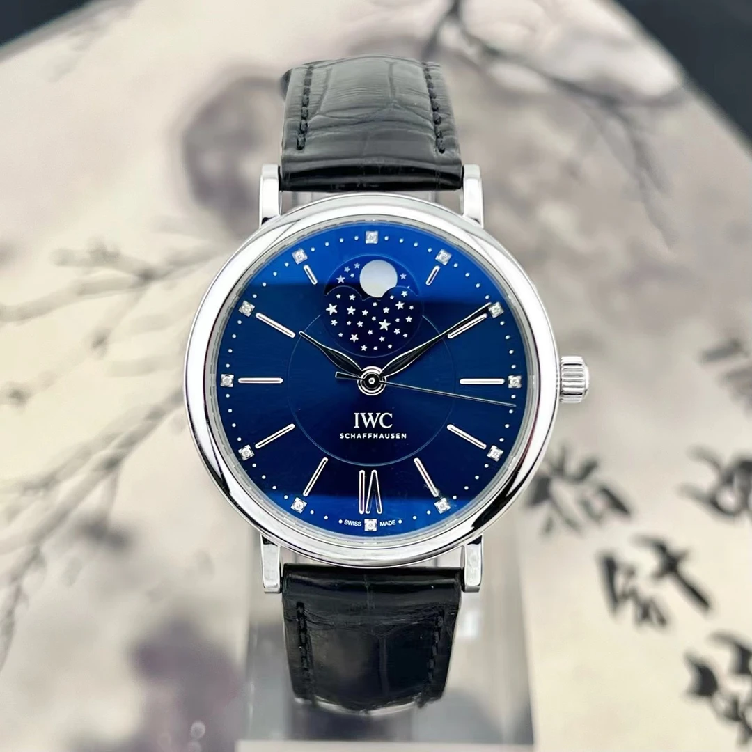 99新 IWC/万国 单表 37mm 柏涛菲诺 IW459006 机械 月相