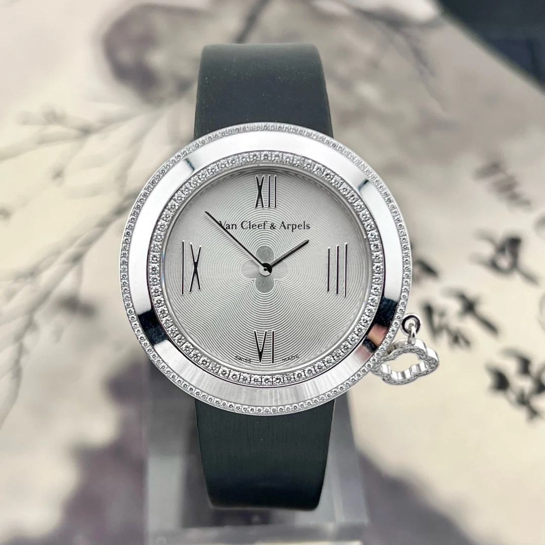 99新 梵克雅宝 单表  38mm 梵克雅宝 VCARM95500 原镶钻 白金