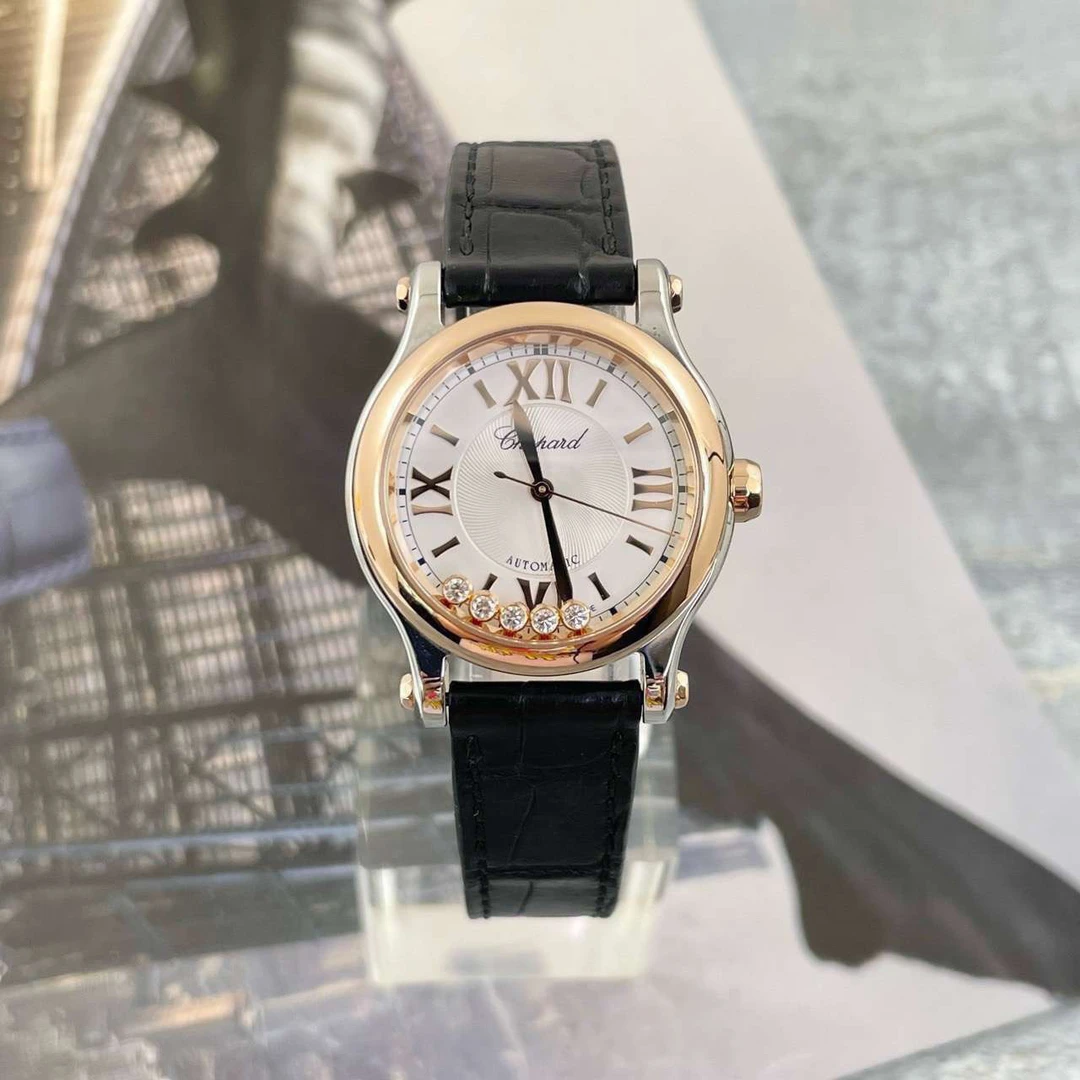 99新 Chopard/萧邦 单表 278573 30mm自动 玫瑰金 原钻 瑞士 女表