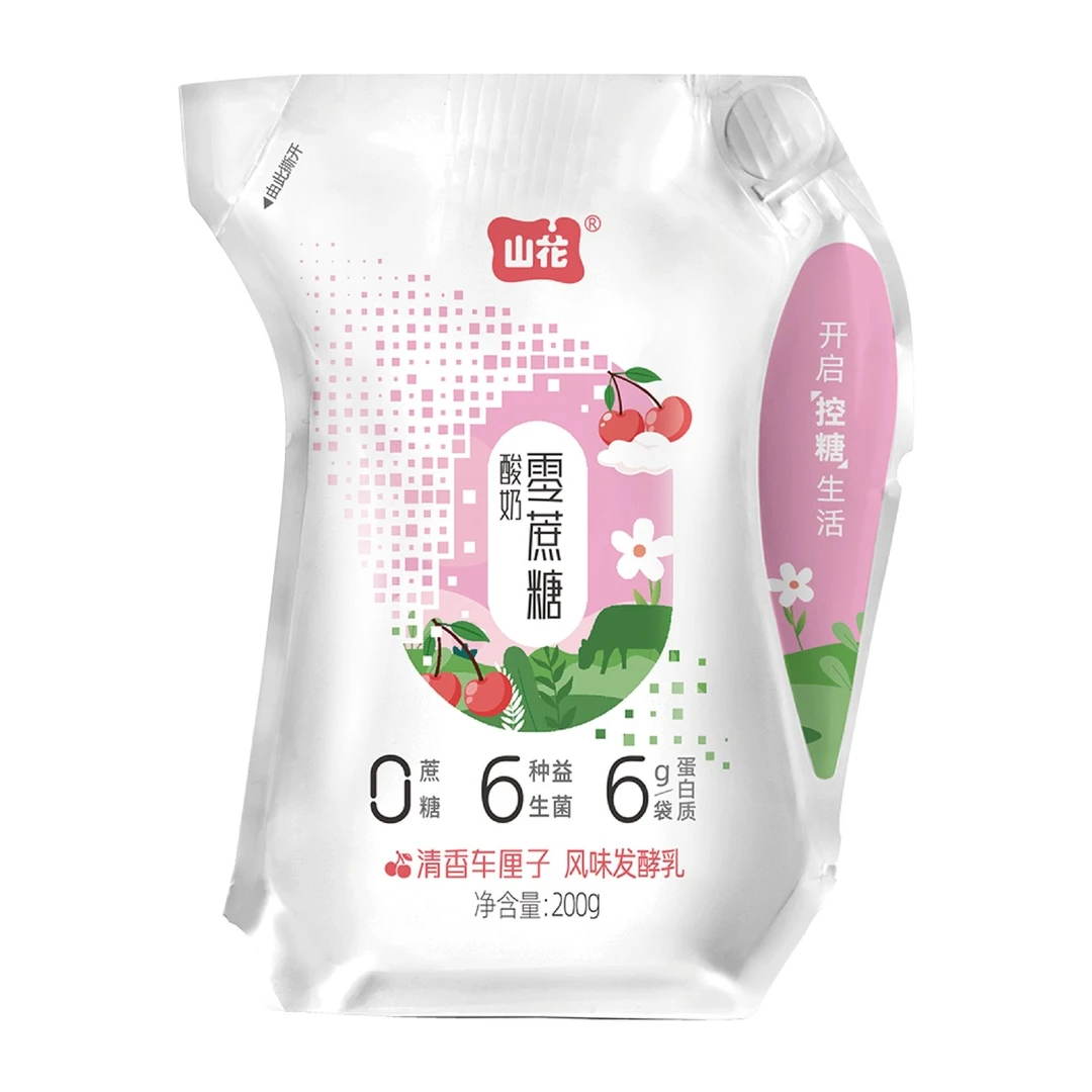 山花零蔗糖酸奶风味发酵乳清香车厘子味 200g