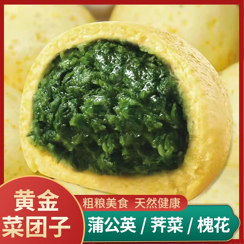 蒲公英菜团子600g包荠菜槐花素包子馒头五谷杂粮营养早餐手工6