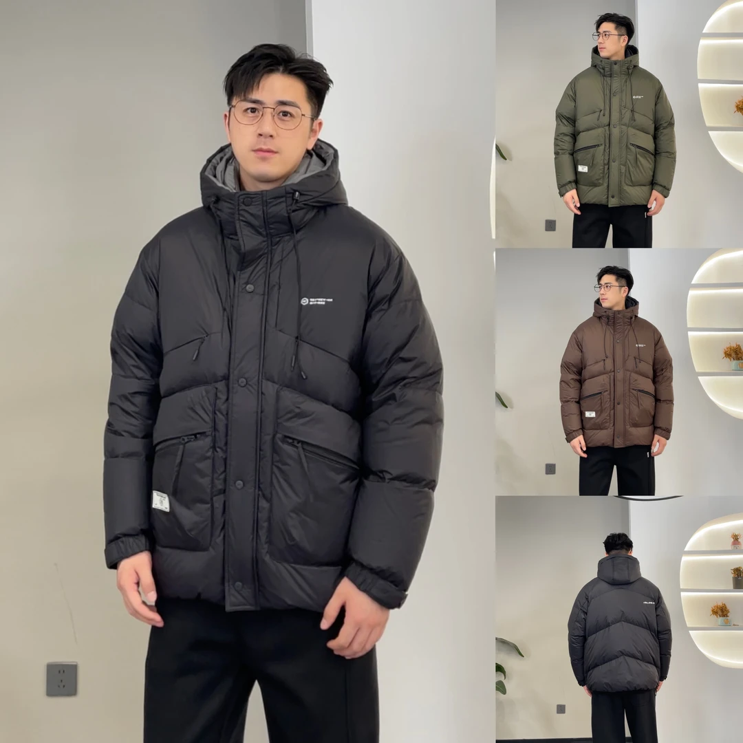 潮牌男士2023冬季潮版时尚宽松连帽保暖羽绒服外套男装STDY917