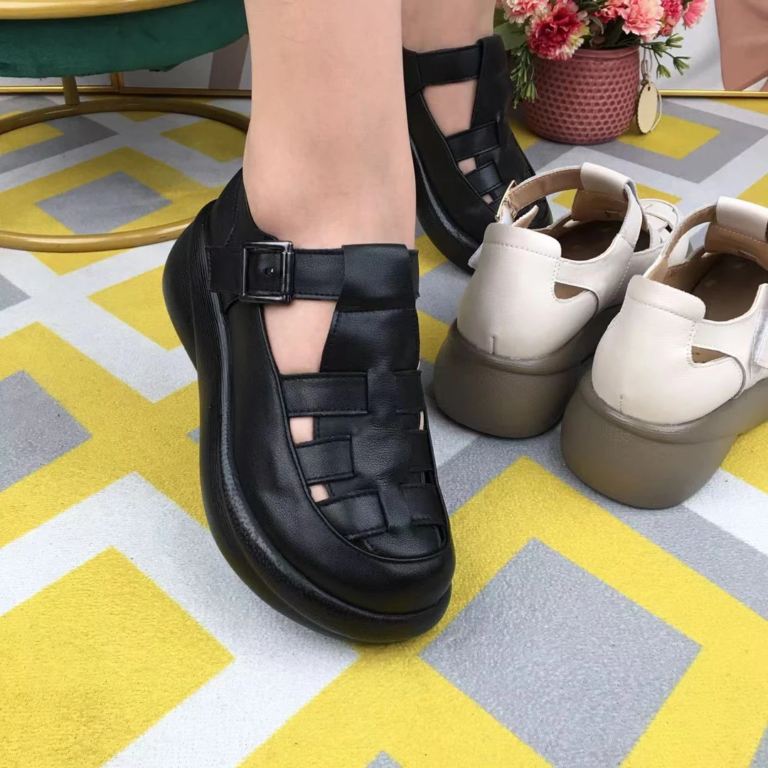 炫2656真皮厚底单鞋（有大码）