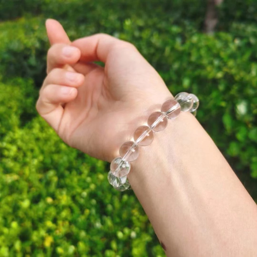 天然巴西净体白水晶手链男女款高档白水晶手链