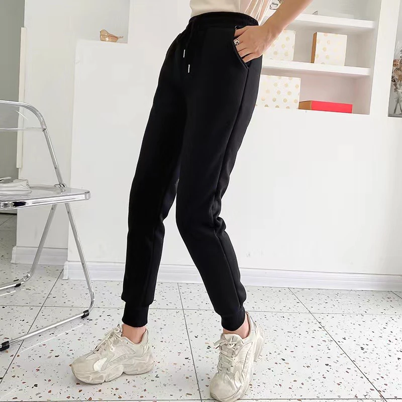 加厚绒卫裤休闲裤针织运动裤长裤保暖时尚百搭束脚男女同款裤子