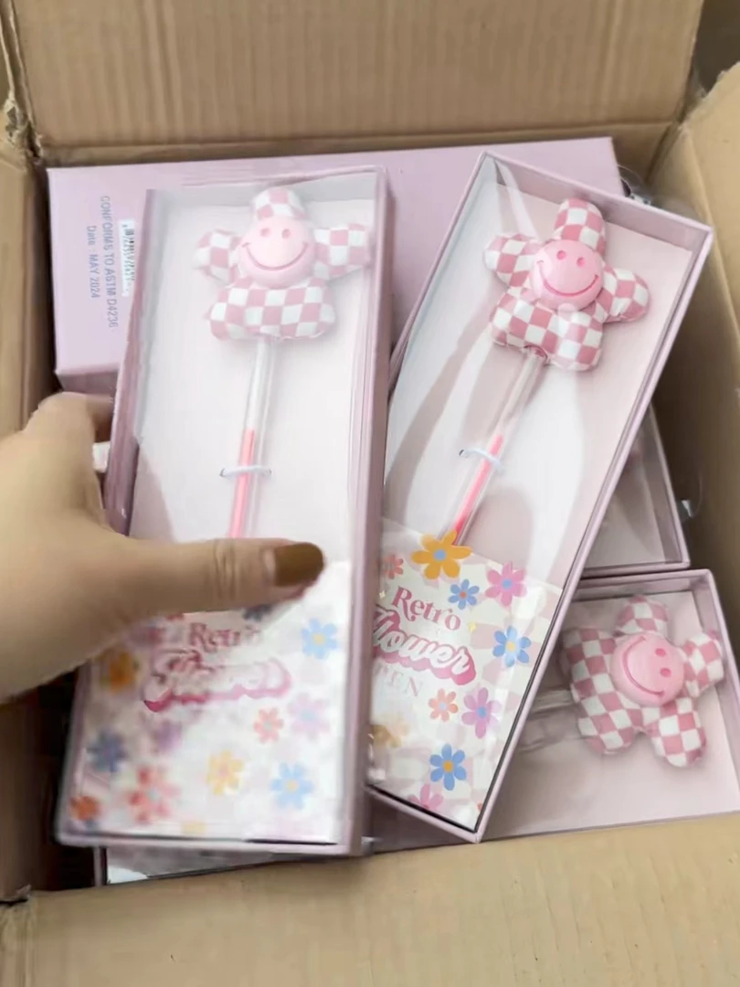 发2个!花朵笑脸笔