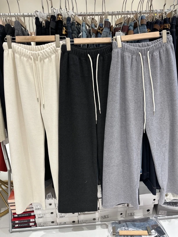 2024  新款加绒糯米过冬好穿阔腿裤