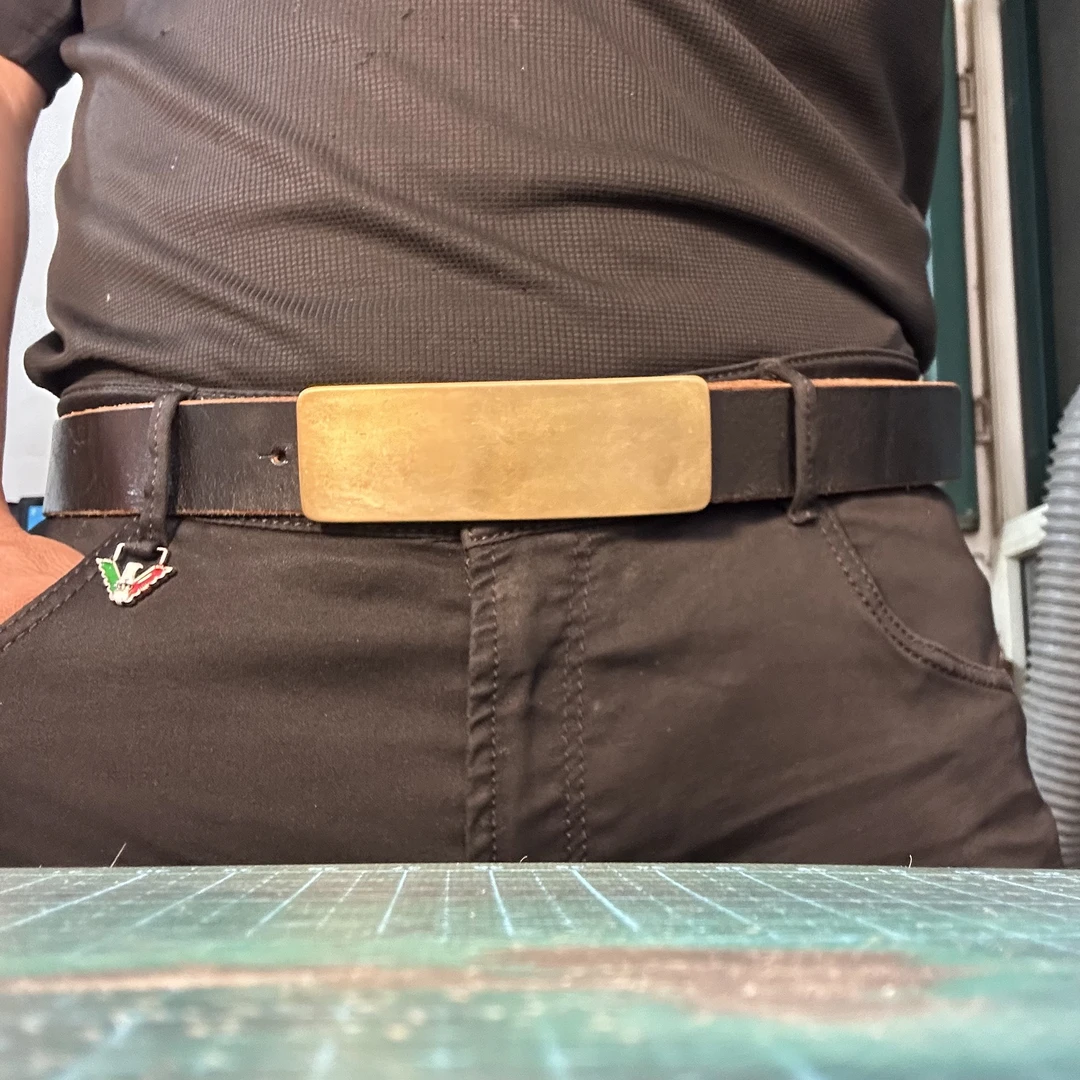 皮匠李同款 手工锻打皮带扣12X4厘米搭配3.5-3.8-3.8宽度腰带