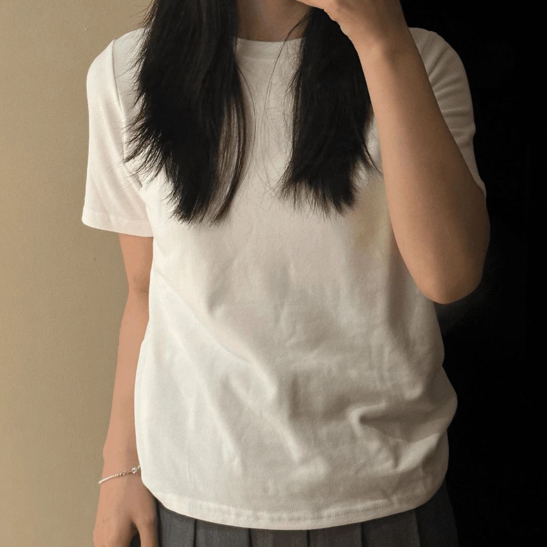 圆圆【正肩T】显瘦舒适半袖百搭圆领休闲必备显瘦T恤 YY 5006