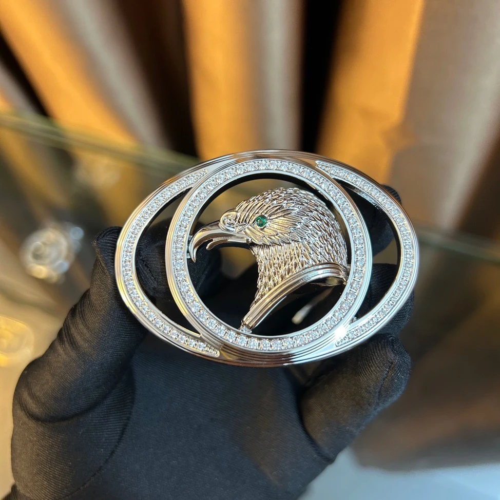 史蒂芬 24K镀金皮带扣头老鹰头3.8男士腰带扣替换扣配件卡扣无皮