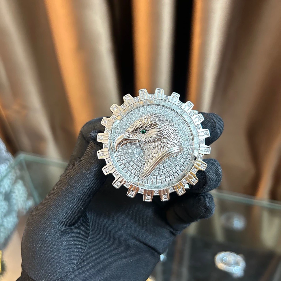 史蒂芬 24K镀金皮带扣头老鹰头3.8男士腰带扣替换扣配件卡扣无皮