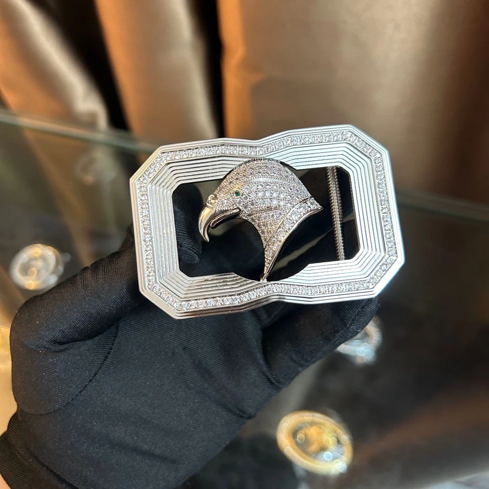 史蒂芬 24K镀金皮带扣头老鹰头3.8男士腰带扣替换扣配件卡扣无皮