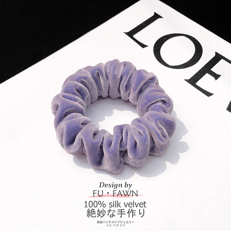 【3件8折】网红真丝丝绒发圈法式复古猪大肠发圈秋冬毛绒头绳高级感