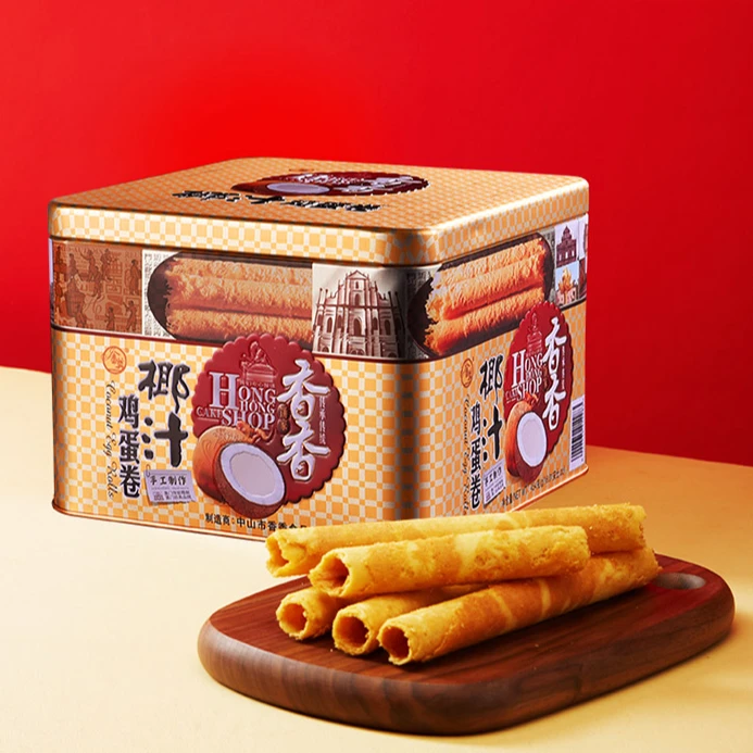 【澳门香香饼家】椰汁蛋卷454g/罐传统澳门品牌手工制独立送礼特色