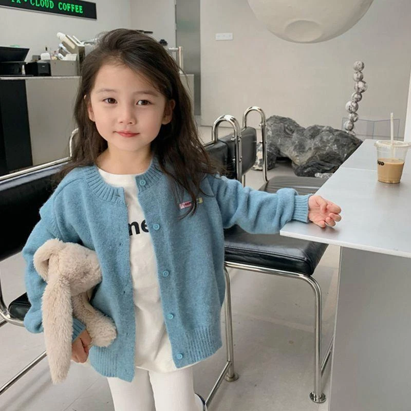 女童毛衣2024秋装新款开衫休闲洋气软糯韩版百搭上衣宝宝毛衣外套
