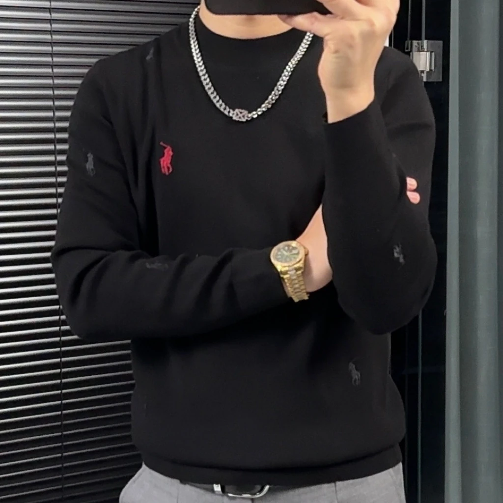 男士新款羊毛衫半高领宽松毛衣秋冬打底舒适时尚