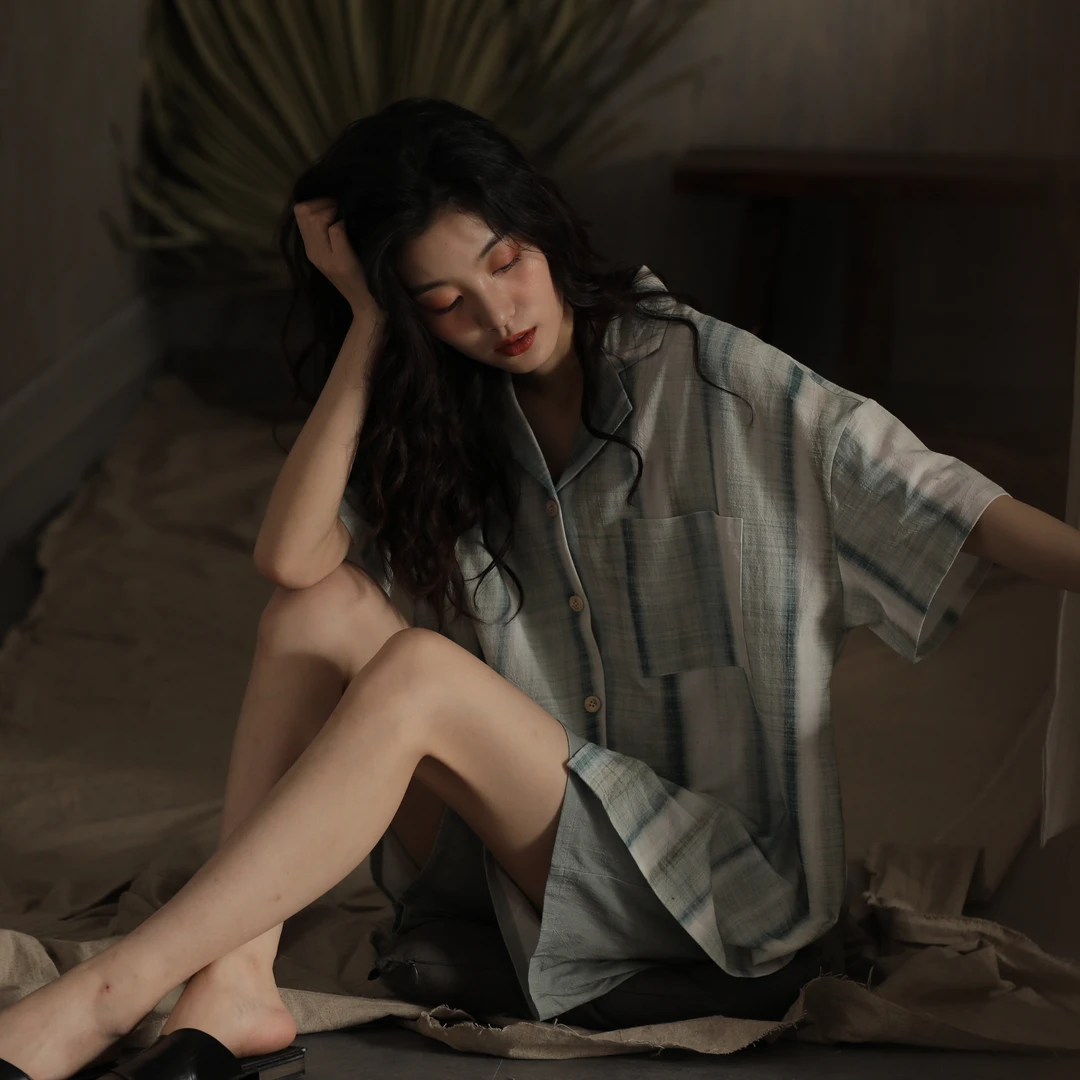 纯禧韩版冰丝夏天女夏季薄款短袖短裤甜美可爱可外出的家居服套装