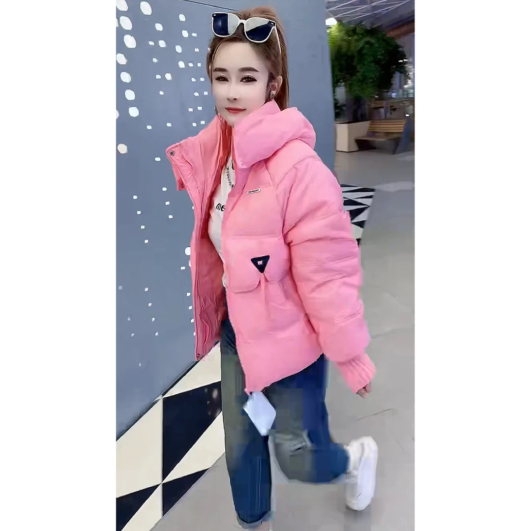 80513冬季新款 时尚百搭 连帽时尚保暖羽绒服 高档加厚高档棉衣